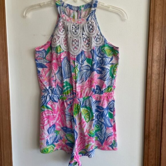 LILLY PULITZER Girls Kids Havana Cocktail Mini Pearl Romper Size XL 12 14 - Picture 2 of 16
